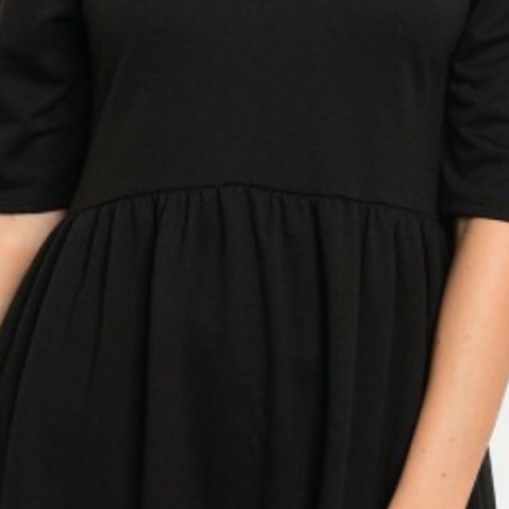 Little flowy Black Cold Shoulder comfy mini Dress Small S Large L - Picture 4 of 5